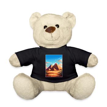 Kairo Ägypten Große Pyramiden Von Gizeh Reiseposter - Teddy - Schwarz - Vorne