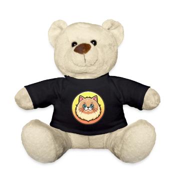 Persische Katze Rasse Karikatur Kawaii Tier Haustier - Teddy - Schwarz - Vorne