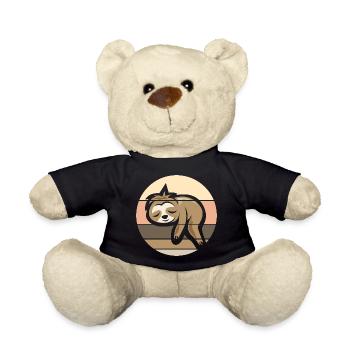 retro Faultier comic Symbol Sonnenuntergang Logo - Teddy - Schwarz - Vorne