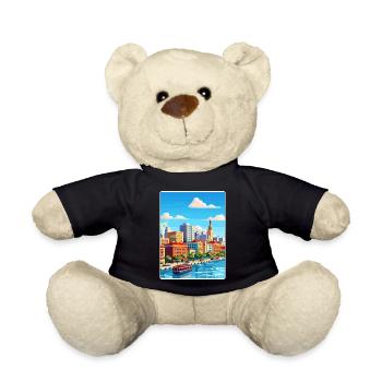 Rosario Argentina Travel Poster Souvenir Paint WPA - Teddy Bear - black - Front