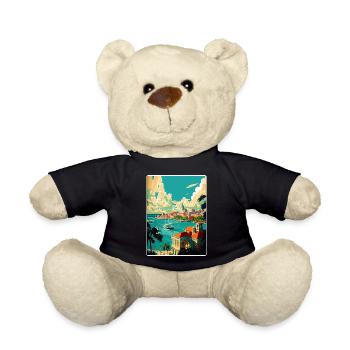 Nassau Caribbean Travel Poster Souvenir Paint WPA - Teddy Bear - black - Front