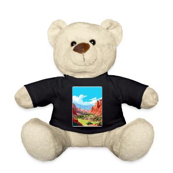 Cafayate Travel Poster Souvenir Postcard Painting - Teddy Bear - black - Front