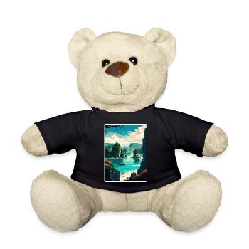 Ha Long Bay Vietnam Islands Travel Poster Souvenir - Teddy Bear - black - Front