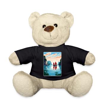 Ha Long Bay Vietnam Islands Travel Poster Souvenir - Teddy Bear - black - Front