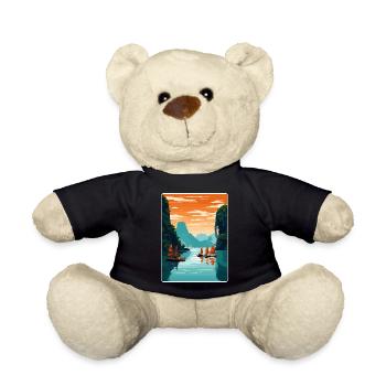 Ha Long Bay Vietnam Islands Travel Poster Souvenir - Teddy Bear - black - Front
