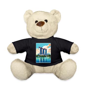 Marina Bay Sands Singapur Reiseposter Souvenir - Teddy - Schwarz - Vorne