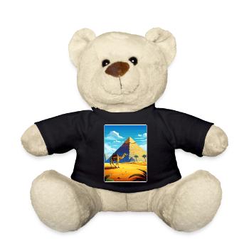 Kairo Ägypten Große Pyramiden Von Gizeh Reiseposter - Teddy - Schwarz - Vorne
