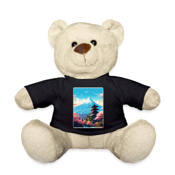 Mount Fuji Japan Reise Poster Souvenir Farbe WPA - Teddy - Schwarz - Vorne