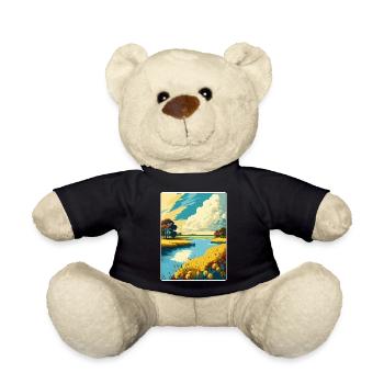 Norfolk Broads Nationalpark Reise Posterkarte - Teddy - Schwarz - Vorne