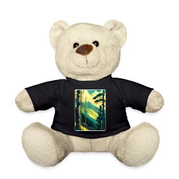 Affiche de voyage du parc national des Great Smoky Mountains - Nounours - noir - Devant