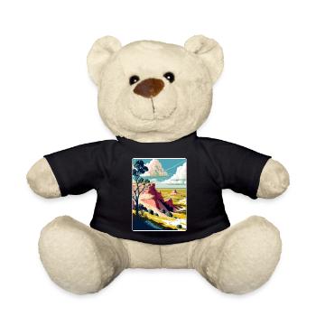 Theodore Roosevelt National Park Travel Poster WPA - Teddy Bear - black - Front
