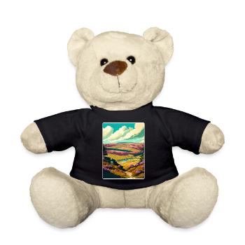 North York Moors National Park Travel Poster WPA - Teddy Bear - black - Front