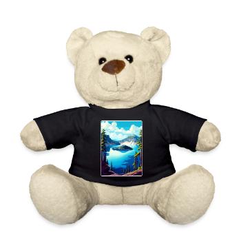 Crater Lake National Park Travel Poster Souvenir - Teddy Bear - black - Front