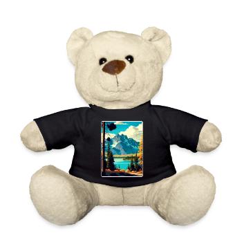 Affiche de voyage souvenir du parc national de Grand Teton - Nounours - noir - Devant
