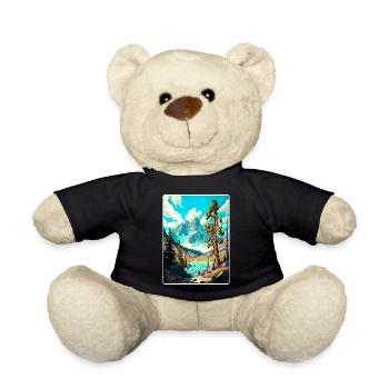 Bridger Teton National Park Affiche de voyage souvenir - Nounours - noir - Devant