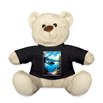 Crater Lake National Park Travel Poster Souvenir - Teddy Bear - black - Front