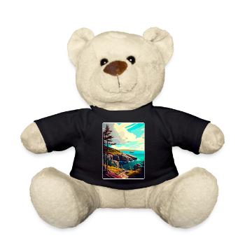 Acadia National Park Travel Poster Souvenir WPA - Teddy Bear - black - Front