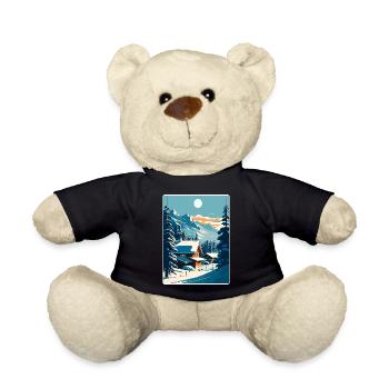 Kitzbuhel Ski Austria Travel Poster Souvenir WPA - Teddy Bear - black - Front