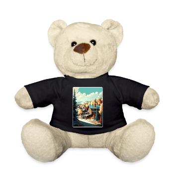 Park Ski Skifahren Reise Poster Souvenir Farbe WPA - Teddy - Schwarz - Vorne