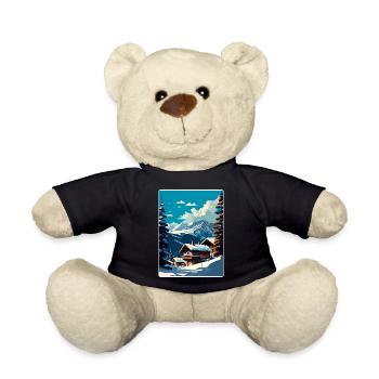Verbier Ski Ski Voyage Affiche Peinture Souvenir WP - Nounours - noir - Devant
