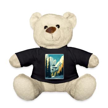 Aspen Ski Skifahren Reise Poster Souvenir Farbe WPA - Teddy - Schwarz - Vorne