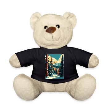 Beaver Creek Ski Travel Poster Souvenir Paint WPA - Teddy Bear - black - Front