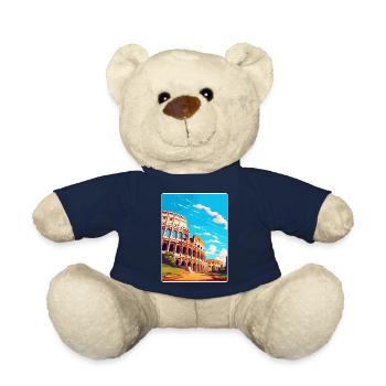 Rome Italie Affiche de voyage Souvenir Carte Postale Peinture - Nounours - bleu marine - Devant