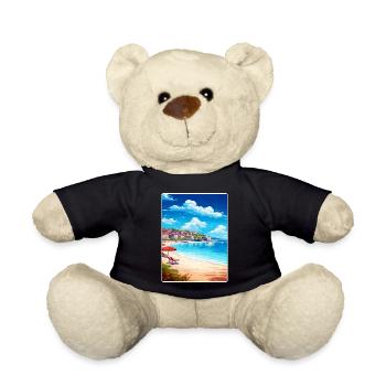 French Riviera France Travel Poster Souvenir WPA - Teddy Bear - black - Front