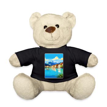 Annecy France Affiche de voyage Peinture Souvenir WPA - Nounours - noir - Devant