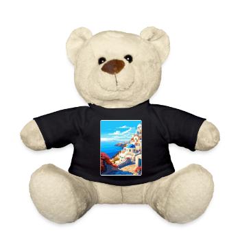 Santorin Grèce Grec Voyage Poster Souvenir WPA - Nounours - noir - Devant