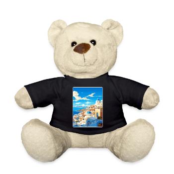 Santorin Grèce Grec Voyage Poster Souvenir WPA - Nounours - noir - Devant