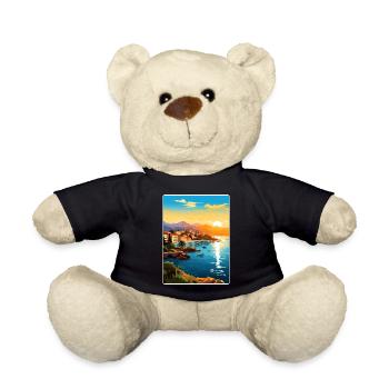 Antalya Turkey Travel Poster Souvenir Painting WPA - Teddy Bear - black - Front