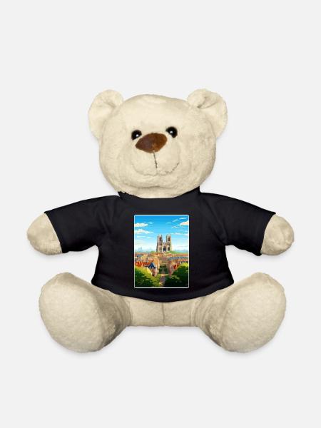 Reims Frankreich Reise Poster Souvenir Postkarte Farbe - Teddy - Schwarz