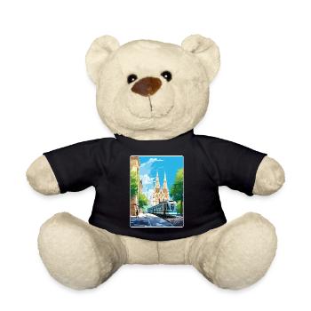 Vienna Austria Travel Poster Souvenir Painting WPA - Teddy Bear - black - Front