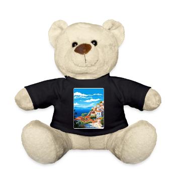 Hydra Griechenland Reise Poster Souvenir Postkarte Farbe - Teddy - Schwarz - Vorne