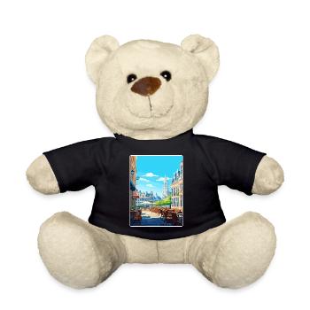 Brussels Belgium Travel Poster Souvenir Paint WPA - Teddy Bear - black - Front