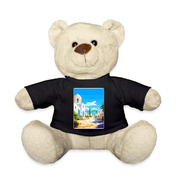 Kos Greece Travel Poster Souvenir Postcard Paint - Teddy Bear - black - Front