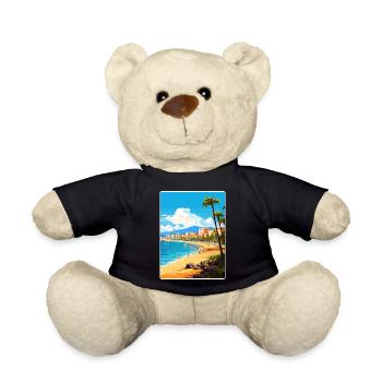 Playa de las Americas Spain Travel Poster Souvenir - Teddy Bear - black - Front