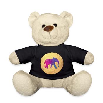 Yoga Yogi Holi Indien Gold Kreis Elefant meditate - Teddy - Schwarz - Vorne
