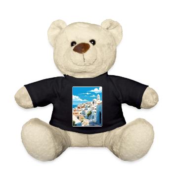 Patmos Griechenland Griechisch Vintage Reise Poster Souvenir - Teddy - Schwarz - Vorne