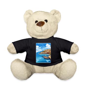 Parga Grèce Affiche de voyage Souvenir Carte Postale Peinture - Nounours - noir - Devant