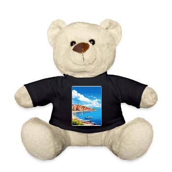 Peloponnese Travel Poster Souvenir Postcard Paint - Teddy Bear - black - Front