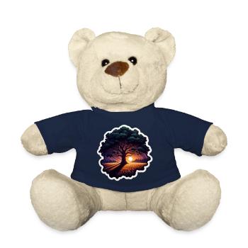 Sonnenuntergangsbaum Sticker - Teddy - French Navy - Vorne