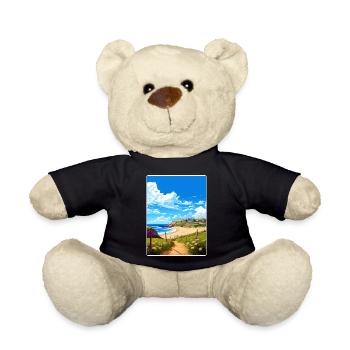 Holywell Bay, Cornwall, England, Reiseposterkarte - Teddy - Schwarz - Vorne