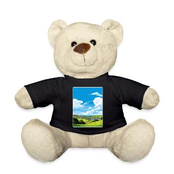 Crantock Cornwall England Reiseposter Souvenir - Teddy - Schwarz - Vorne