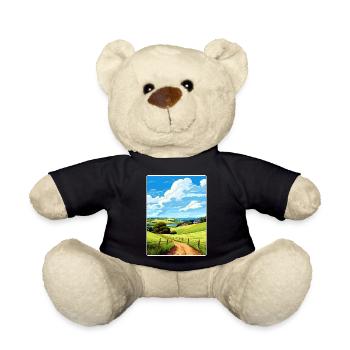 Lerryn Cornwall England Travel Poster Souvenir WPA - Teddy Bear - black - Front