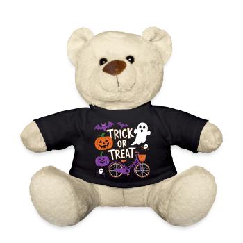 Halloween Bicycle Trick or Treat Design - Teddy Bear - black - Front