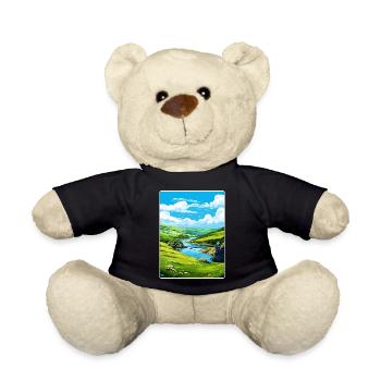 Boscastle Cornwall England Reiseposter Souvenir - Teddy - Schwarz - Vorne