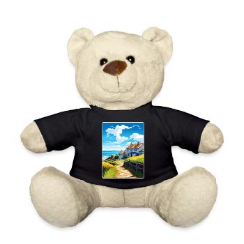 Gorran Haven England Travel Poster Souvenir WPA - Teddy Bear - black - Front