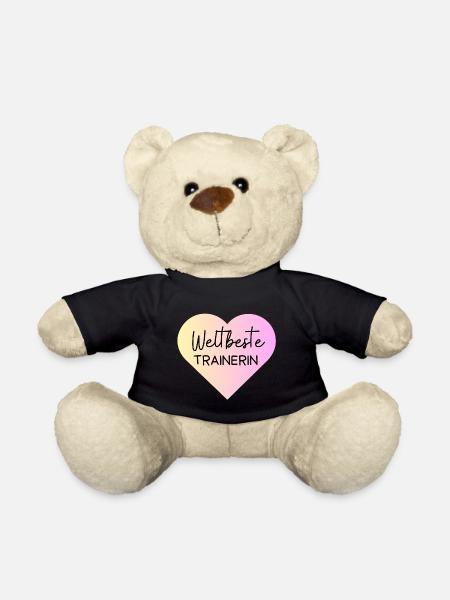 Weltbeste Trainerin! Personalisierbar - Teddy - Schwarz